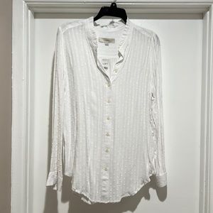 COPY - Loft white Swiss dot button down. Size M. NWT.